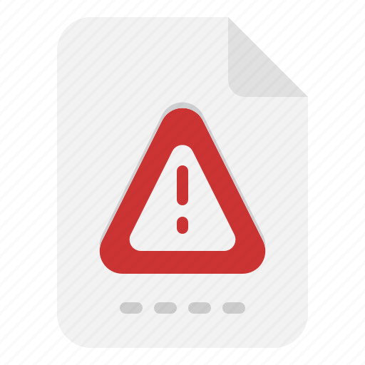 Warning, alert, file, folder, dange icon - Download on Iconfinder