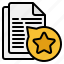 bookmark, file, folder, page, star 