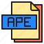 ape, computer, extension, file, file type, format, type 