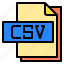 computer, csv, document, extension, file, file type 