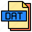 computer, dat, document, extension, file, file type 