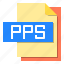 computer, document, extension, file, file type, pps 
