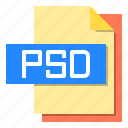 computer, document, extension, file, file type, psd