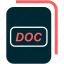 doc, document, file, format, word 