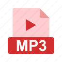 audio, extension, file, file format, media, mp3, music