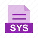 extension, file, file format, sys