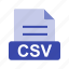 csv, extension, file, file format 
