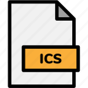 extension, file, file format, file formats, format, ics, type