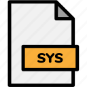 extension, file, file format, file formats, format, sys, type