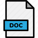 doc, extension, file, file format, file formats, format, type