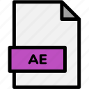 ae, extension, file, file format, file formats, format, type