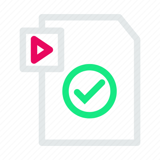 Approved, document, extension, file, format, video icon - Download on Iconfinder