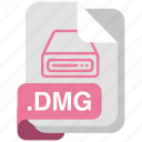 dmg, file, format, document, document formats, file type isolated, clip art