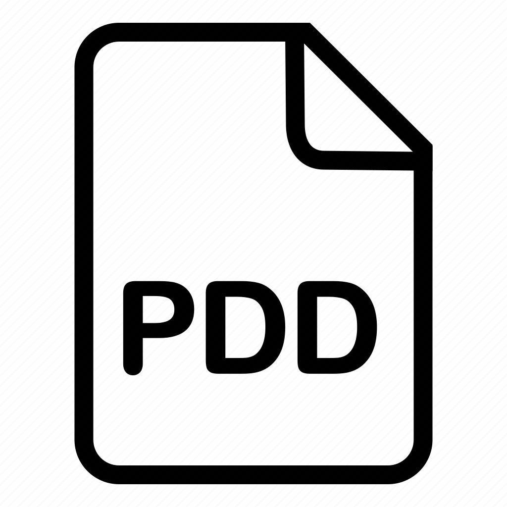 Коробка pdd. Иконка документа серого цвета.