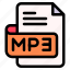 mp3, file, type, format, extension, document 