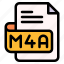 m4a, file, type, format, extension, document 