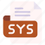 sys, file, type, format, extension, document 