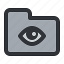 eye, files, folder, storage, visibility, documents