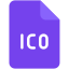 ico, file, format, extension, type, file type, paper, page, folder 