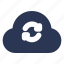 solid, cloud, sync, cloud sync, storage, update icon, data, server 