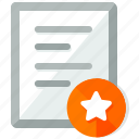 bookmark, document, documents, file, files, paper, star