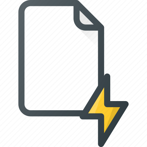 Documen, fast, file, flash, lighting, paper icon - Download on Iconfinder