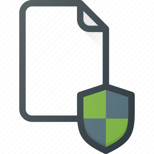 Documen, file, paper, protection, shield icon - Download on Iconfinder