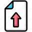 arrow, file, up, upload 