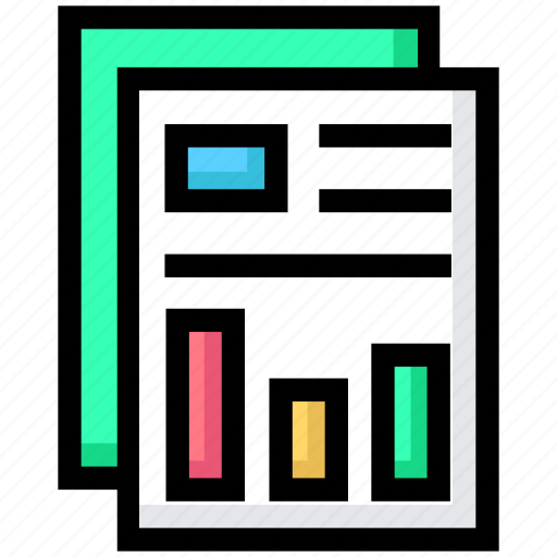 Chart, documents, duplicate, files, graph, report icon - Download on Iconfinder