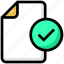 accept, approved, file, page, tick 