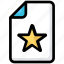 document, favorite, file, star 