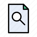 document, file, find, magnifier, search