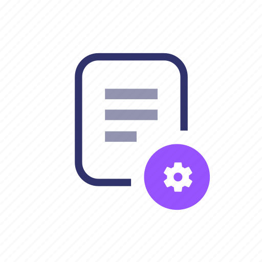 Document, extension, file, format, gear, preference, setting icon - Download on Iconfinder