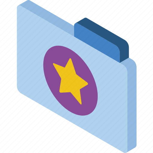 Favourite, file, folder, iso, isometric icon - Download on Iconfinder