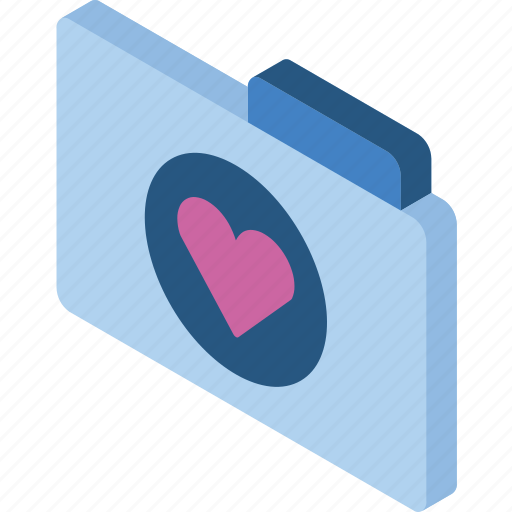 Favourites, file, folder, iso, isometric icon - Download on Iconfinder