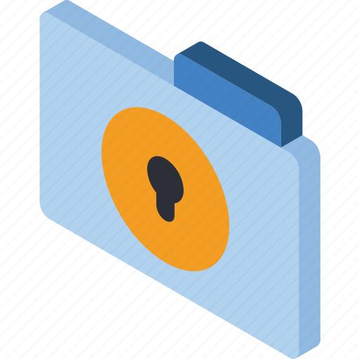 File, folder, iso, isometric, lock icon - Download on Iconfinder
