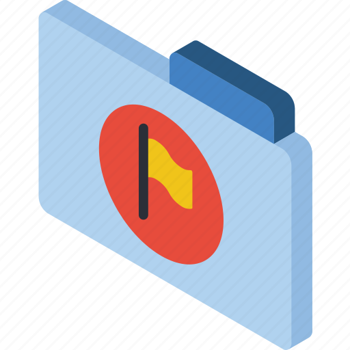 File, flag, folder, iso, isometric icon - Download on Iconfinder