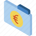 euro, file, finance, folder, iso, isometric