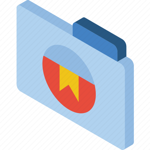 Bookmark, file, folder, iso, isometric icon - Download on Iconfinder