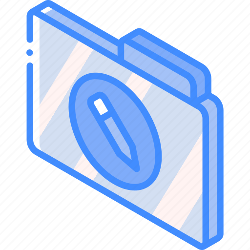 Edit, file, folder, iso, isometric icon - Download on Iconfinder