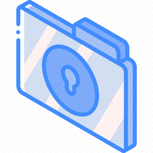 File, folder, iso, isometric, lock icon - Download on Iconfinder