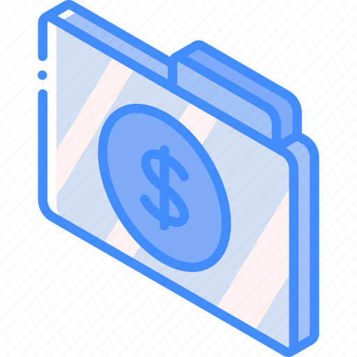 Dollar, file, finance, folder, iso, isometric icon - Download on Iconfinder