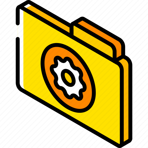 File, folder, iso, isometric, settings icon - Download on Iconfinder