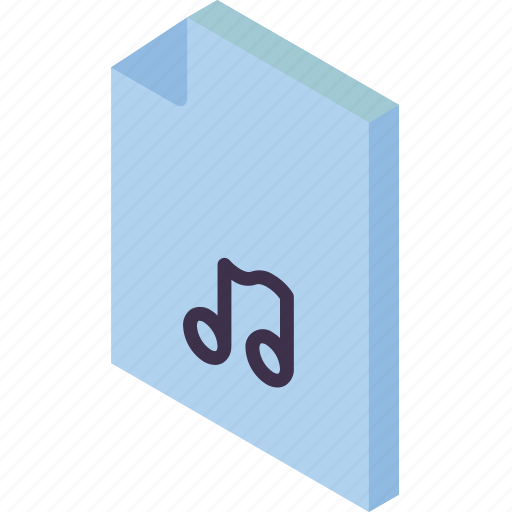 File, folder, iso, isometric, music icon - Download on Iconfinder