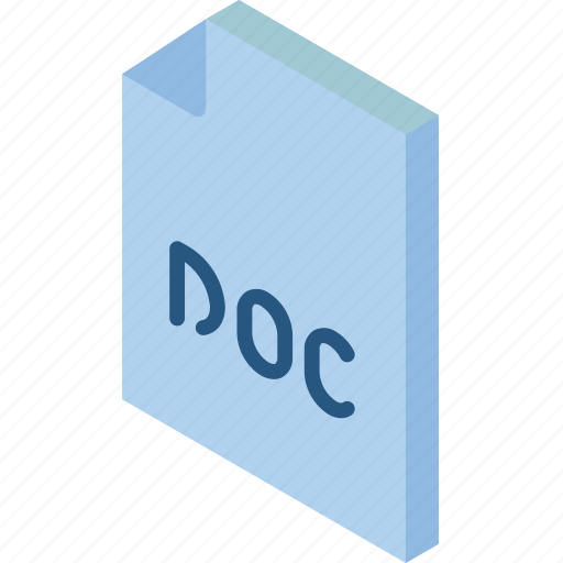 Doc, file, folder, iso, isometric, word icon - Download on Iconfinder