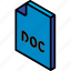 doc, file, folder, iso, isometric, word 