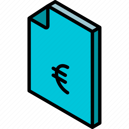 Euro, file, finance, folder, iso, isometric icon - Download on Iconfinder