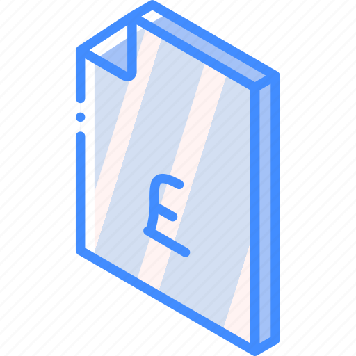 File, finance, folder, iso, isometric, pound icon - Download on Iconfinder