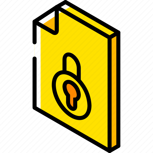 File, folder, iso, isometric, locked icon - Download on Iconfinder
