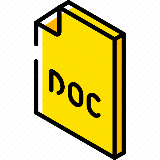 Doc, file, folder, iso, isometric, word icon - Download on Iconfinder
